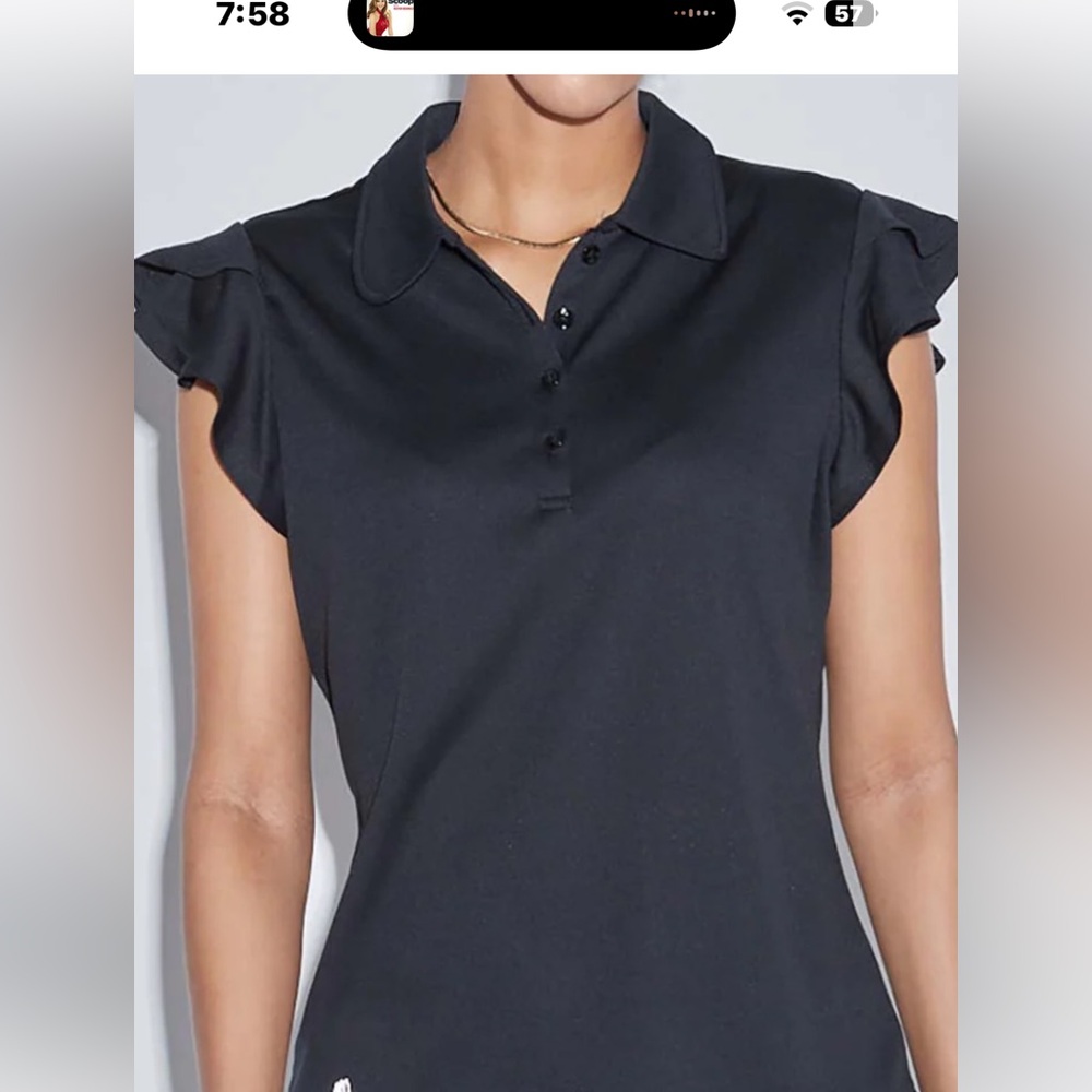 Black Fitted Polo T-Shirt with Short Sleeves